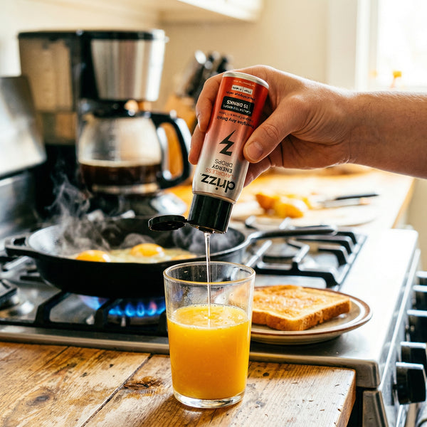 Drizz Energy Drops with orange juice
