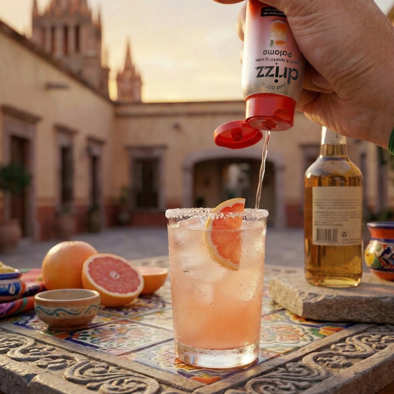 Cocktail with Drizz flavor drops